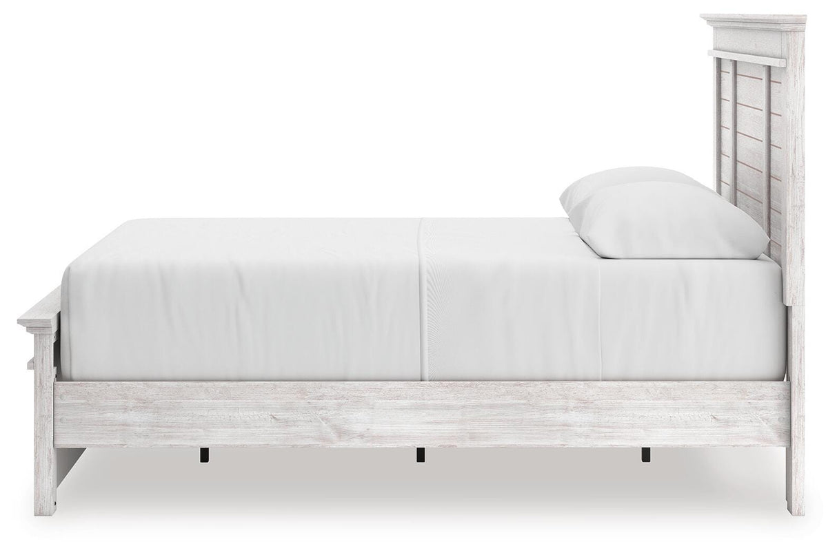 Makidern Queen Panel Bed with Storage, Dresser and Mirror - PCB1171B6