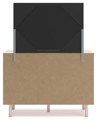 Wistenpine Twin Upholstered Panel Headboard, Dresser and Mirror - B1323B10