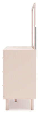 Wistenpine Twin Upholstered Panel Headboard, Dresser and Mirror - B1323B10