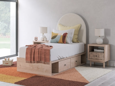 Arloster Twin Upholstered Panel Bed with Storage - PCB1566B6