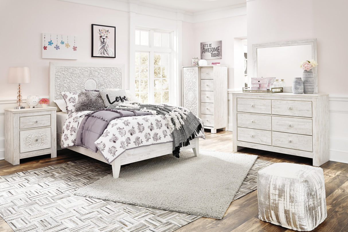 Paxberry Full Panel Bed, Dresser, Mirror and Chest - B181B17