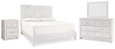 Paxberry King Panel Bed, Dresser, Mirror and Nightstand - B181B33