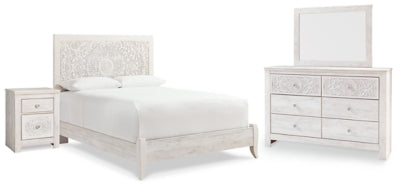 Paxberry Queen Panel Bed, Dresser, Mirror and Nightstand - B181B16