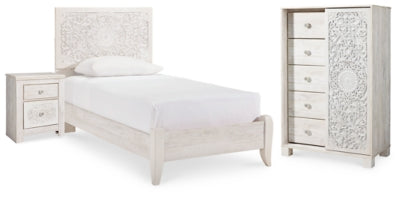 Paxberry Twin Panel Bed, Chest and Nightstand - B181B24