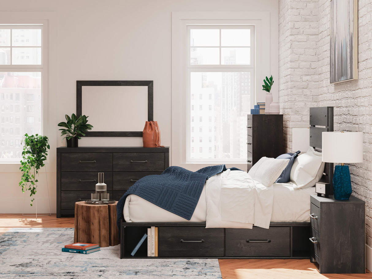 Hollivern Twin Panel Bed with Storage - PCB2108B18