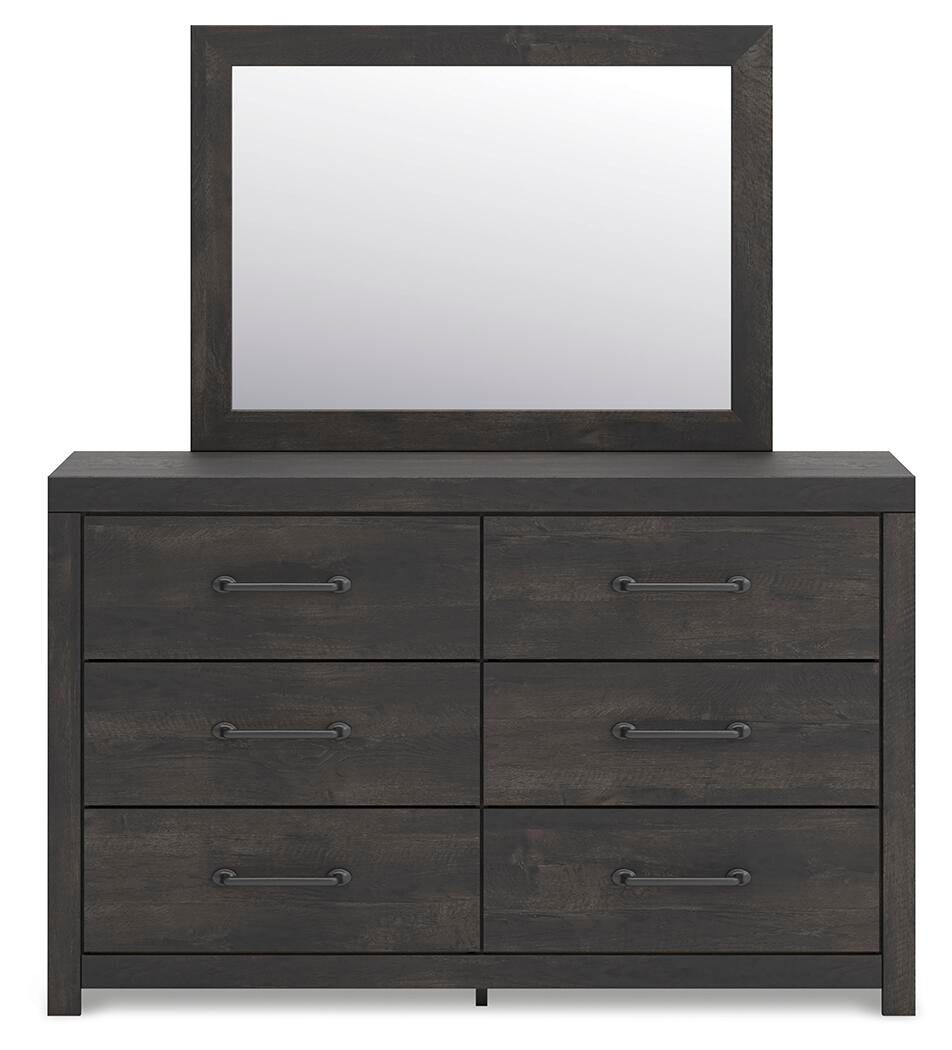 Hollivern Twin Panel Bed, Dresser and Mirror - PCB2108B13