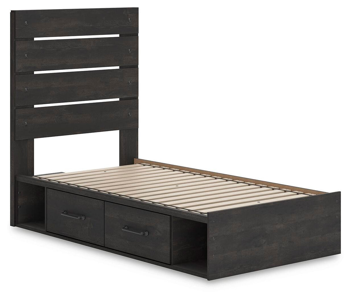 Hollivern Twin Panel Bed with Storage - PCB2108B18
