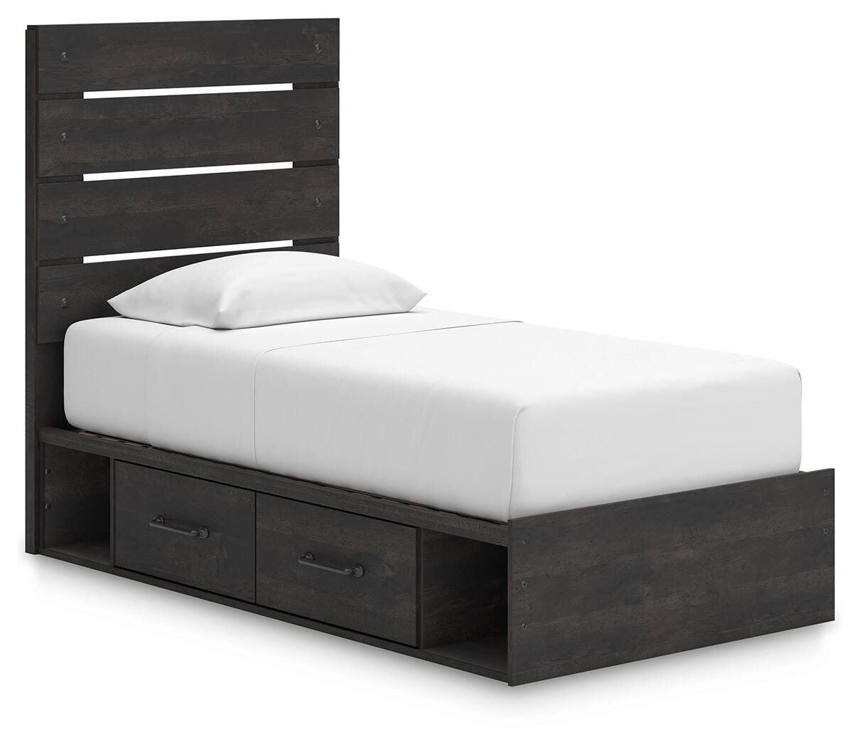 Hollivern Twin Panel Bed with Storage - PCB2108B18