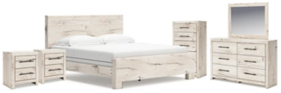 Lawroy King Panel Bed, Dresser, Mirror, Chest and Nightstand - B2310B48