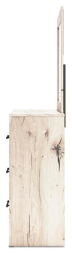 Lawroy King Panel Bed with Storage, Dresser and Mirror - B2310B33