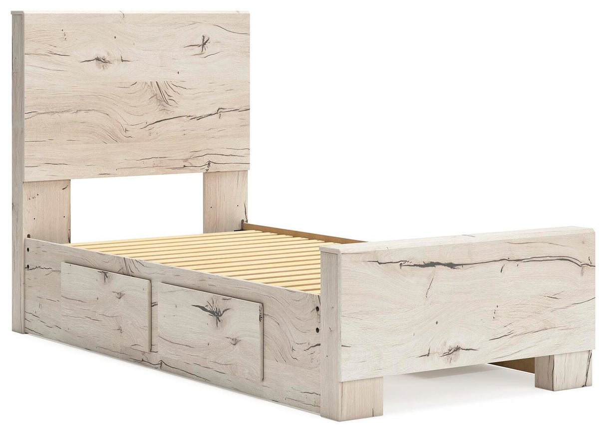 Lawroy Twin Panel Bed with Storage, Dresser and Mirror - B2310B36