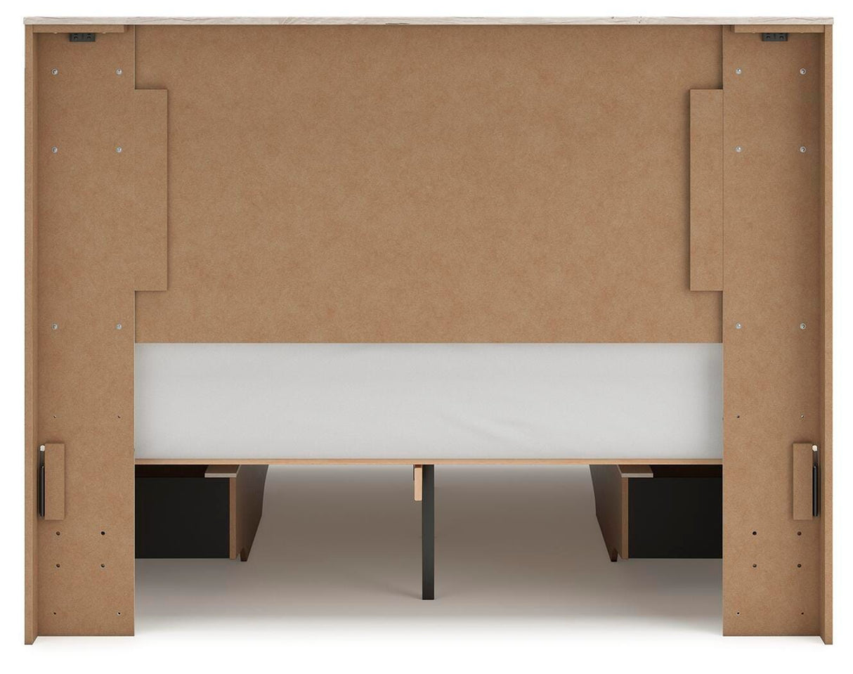 Lawroy Queen Panel Bed with Storage, Dresser and Mirror - B2310B29