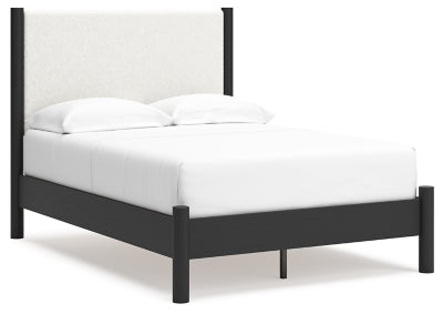Cadmori Full Upholstered Panel Bed, Dresser and Mirror - B2616B5