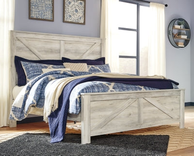 Bellaby King Crossbuck Panel Bed, Dresser, Mirror, and Nightstand - B331B15