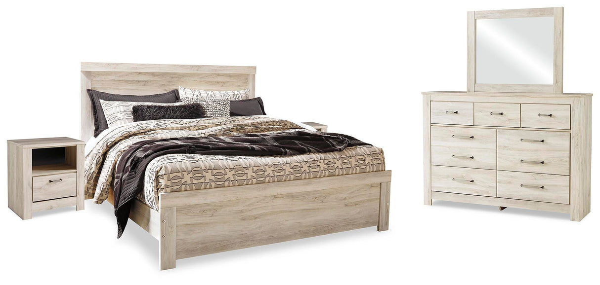 Bellaby King Panel Bed, Dresser, Mirror and 2 Nightstands - B331B22