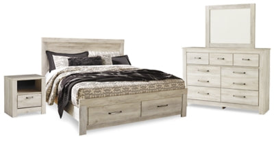 Bellaby King Panel Storage Bed, Dresser, Mirror and Nightstand - B331B12