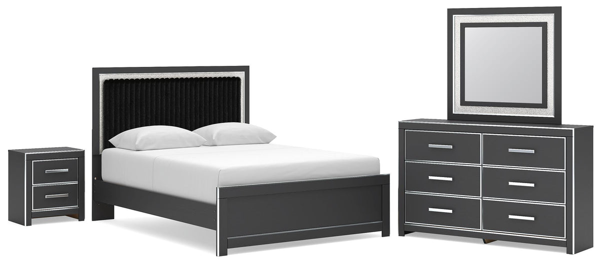 Zuraleus Queen Upholstered Bed, Dresser, Mirror and Nightstand - PCB3380B21