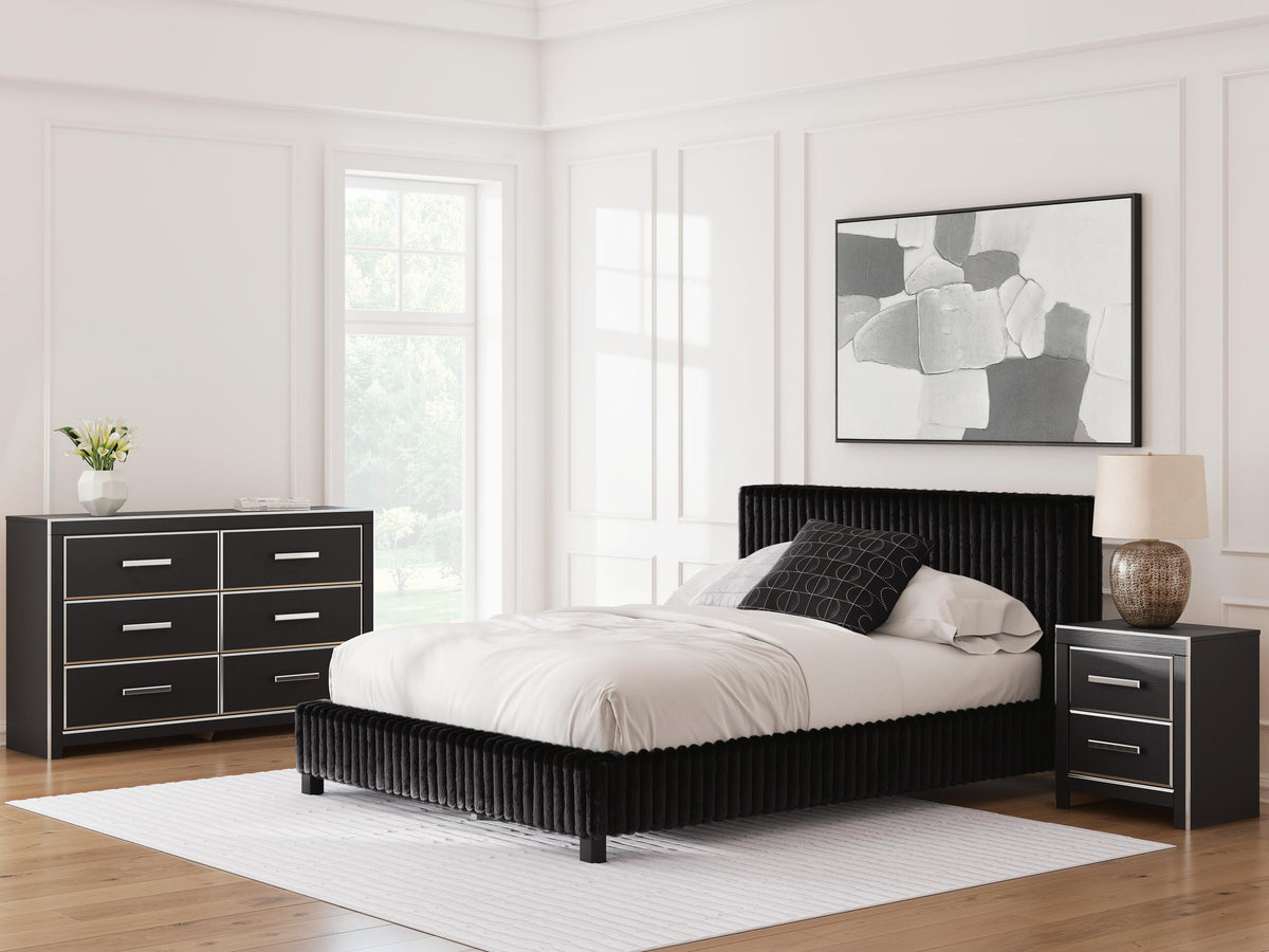 Zuraleus Queen Upholstered Bed, Dresser and Nightstand - PCB3380B15