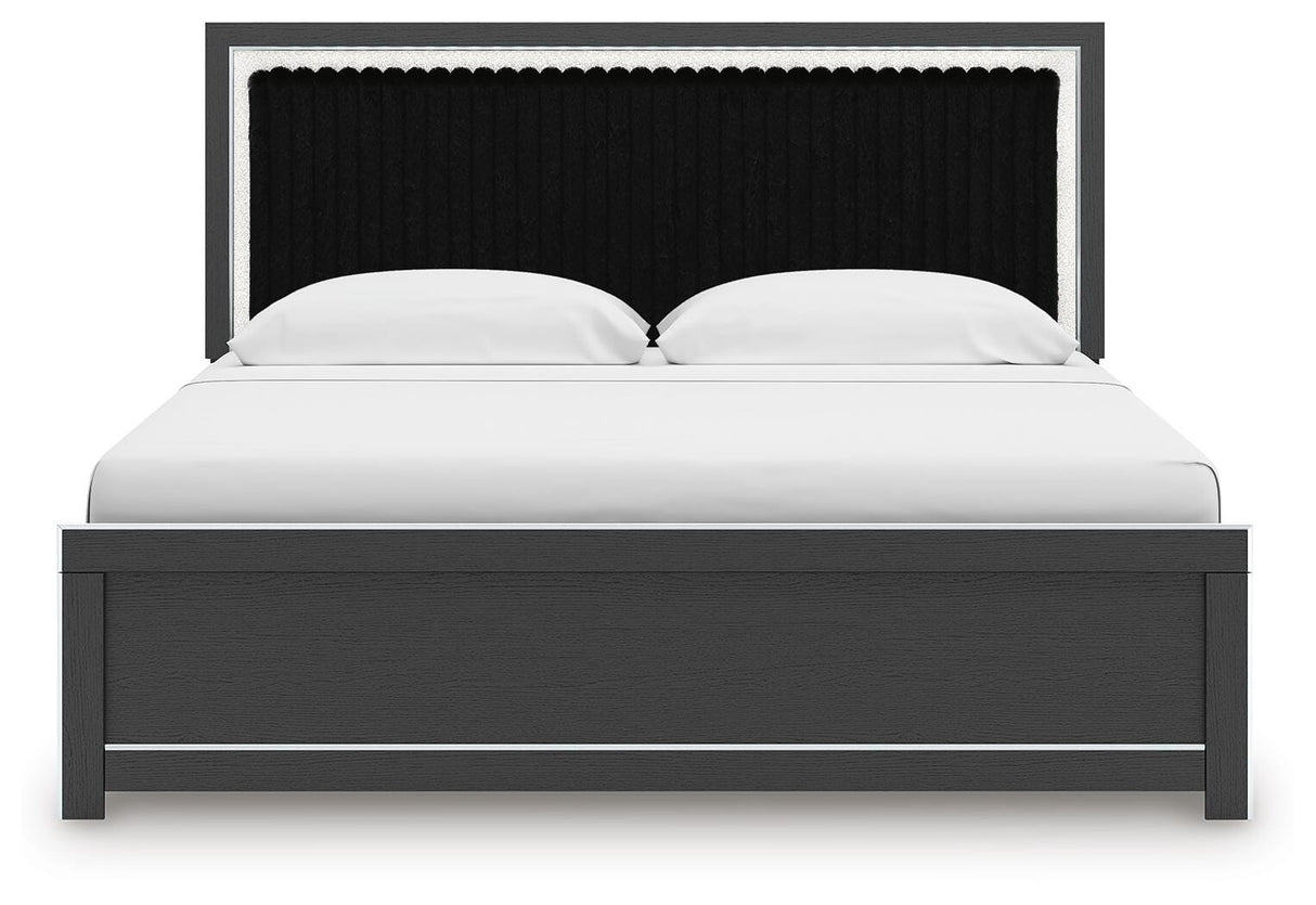 Zuraleus King Upholstered Panel Platform Bed - PCB3380B10