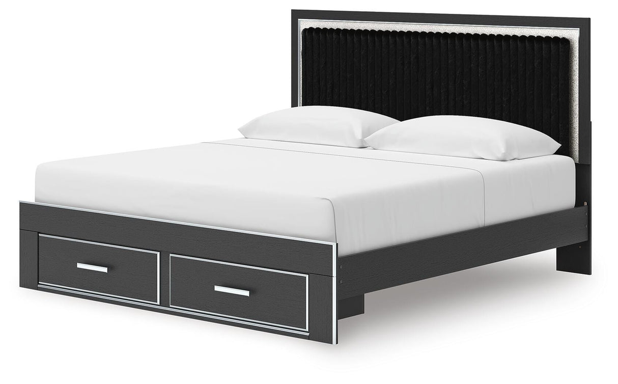 Zuraleus King Upholstered Panel Platform Storage Bed - PCB3380B11