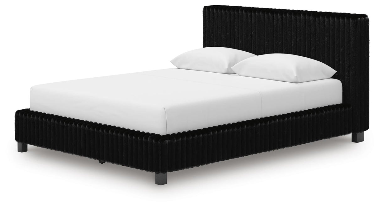 Zuraleus Queen Upholstered Bed, Dresser and Mirror - PCB3380B9