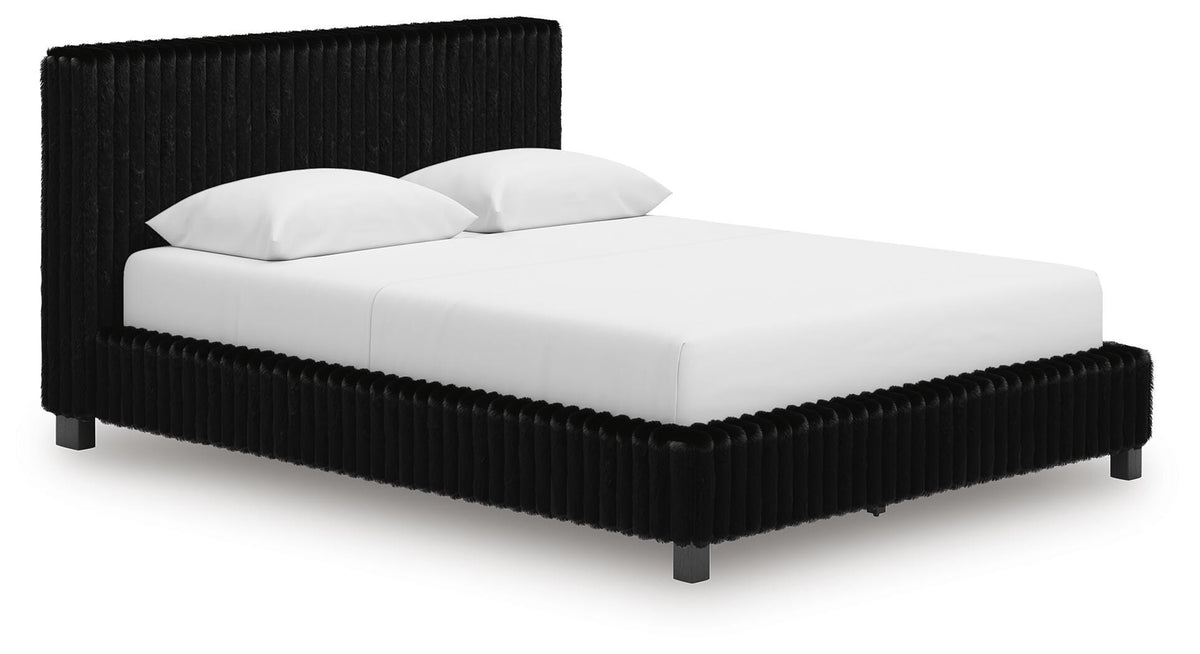 Zuraleus Queen Upholstered Bed, Dresser, Mirror and Nightstand - PCB3380B16