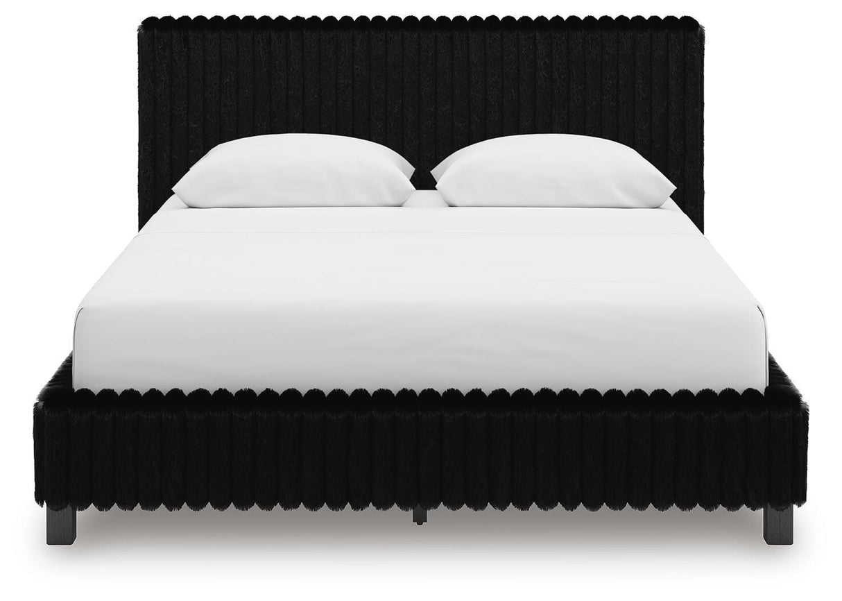 Zuraleus Queen Upholstered Bed, Dresser, Mirror and Nightstand - PCB3380B16