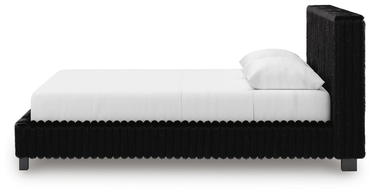 Zuraleus Queen Upholstered Bed, Dresser, Mirror and Nightstand - PCB3380B16