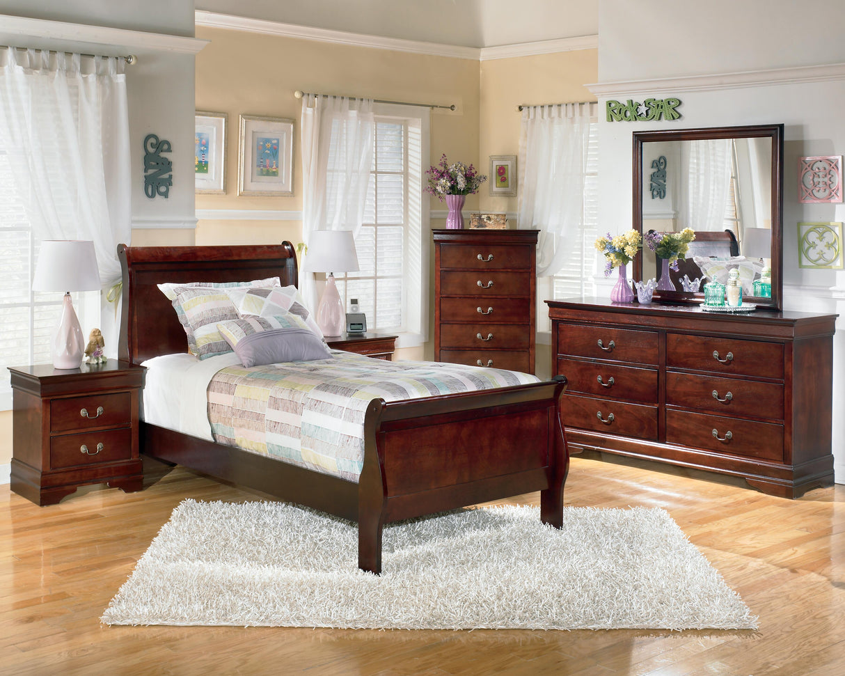 Alisdair Twin Sleigh Bed, Dresser and Mirror - B376B6