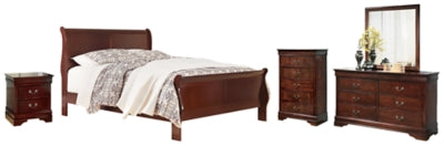 Alisdair Queen Sleigh Bed, Dresser, Mirror, Chest and Nightstand - B376B12
