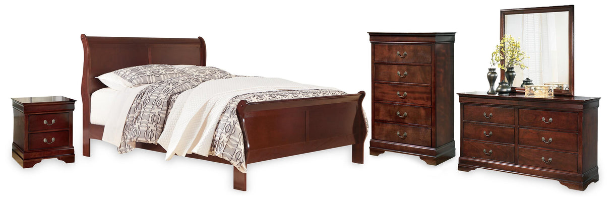 Alisdair California King Sleigh Bed, Dresser, Mirror, Chest and Nightstand - B376B36