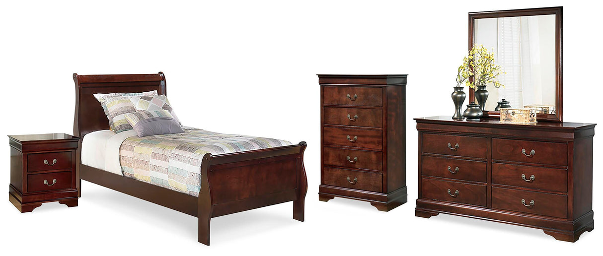 Alisdair Twin Sleigh Bed, Dresser, Mirror, Chest and Nightstand - B376B24