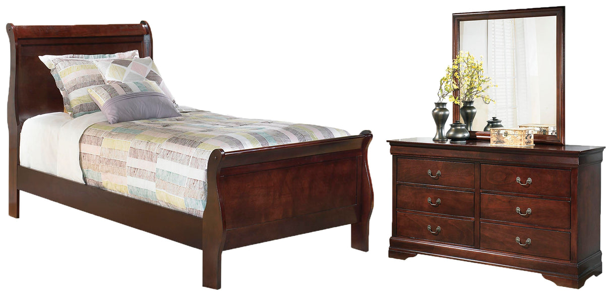 Alisdair Twin Sleigh Bed, Dresser and Mirror - B376B6