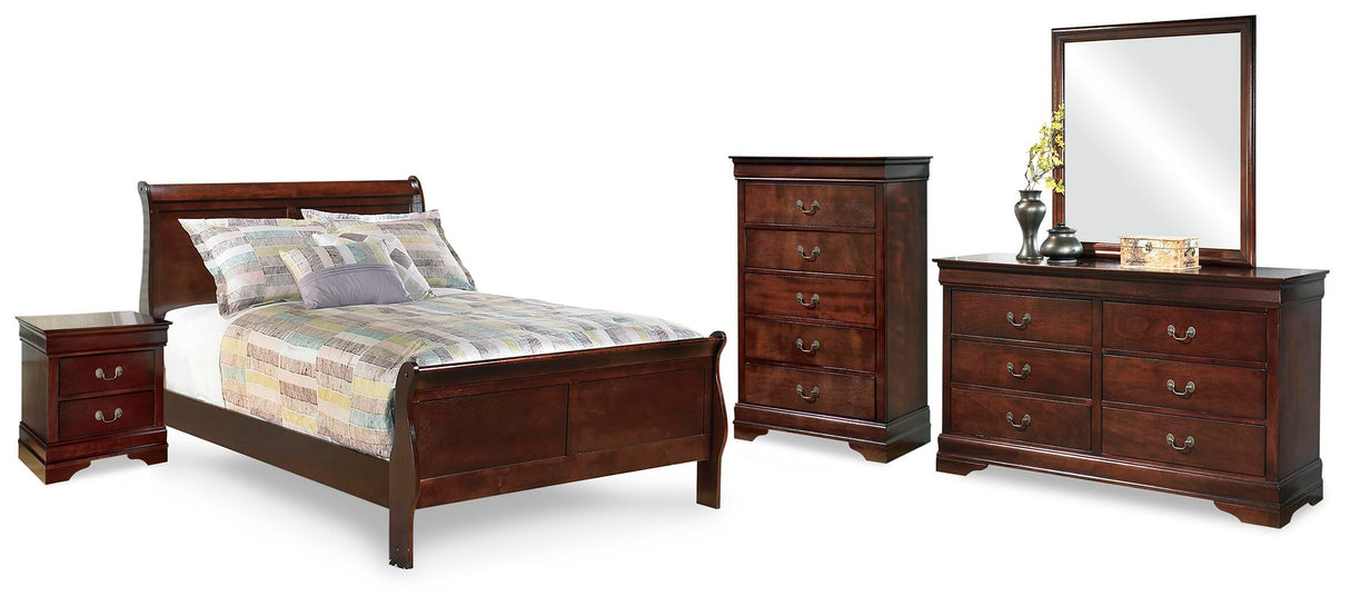Alisdair Full Sleigh Bed, Dresser, Mirror, Chest and Nightstand - B376B19