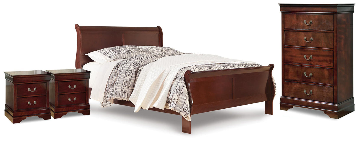 Alisdair Queen Sleigh Bed, Chest and 2 Nightstands - B376B25