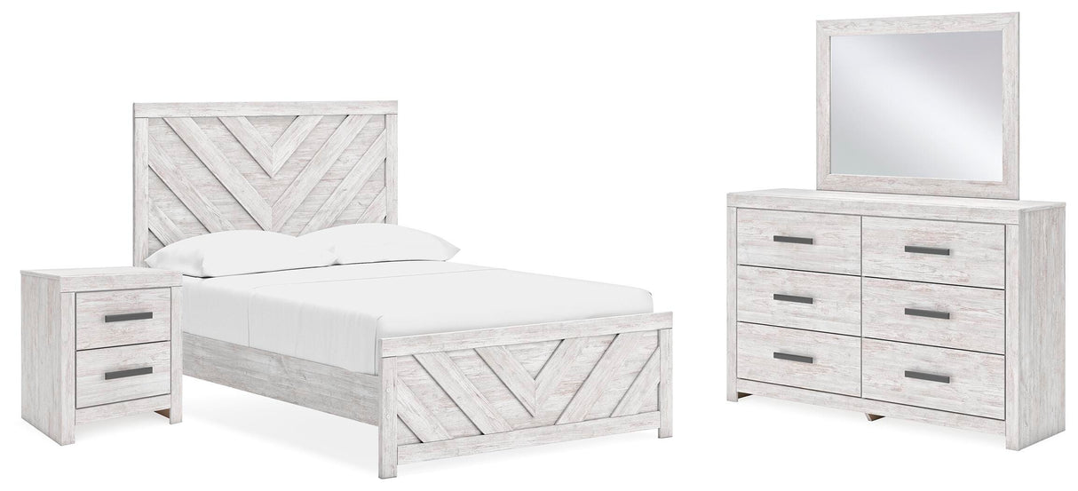 Cayboni Full Panel Bed, Dresser, Mirror and Nightstand - B3788B14