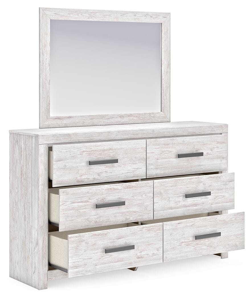 Cayboni King Panel Bed, Dresser, Mirror, Chest and Nightstand - B3788B17