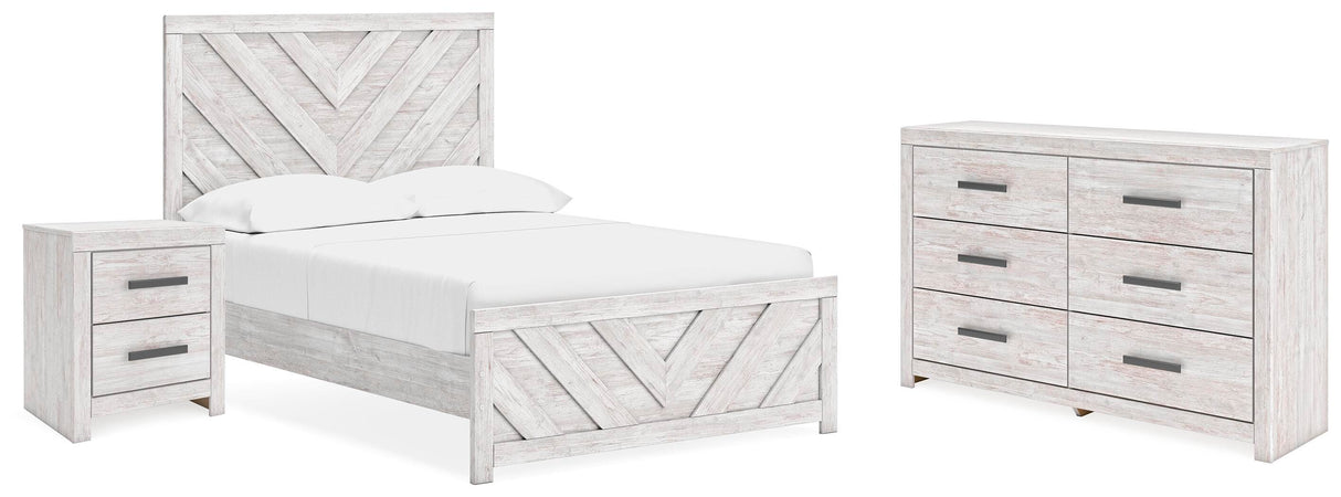 Cayboni Full Panel Bed, Dresser and Nightstand - B3788B16