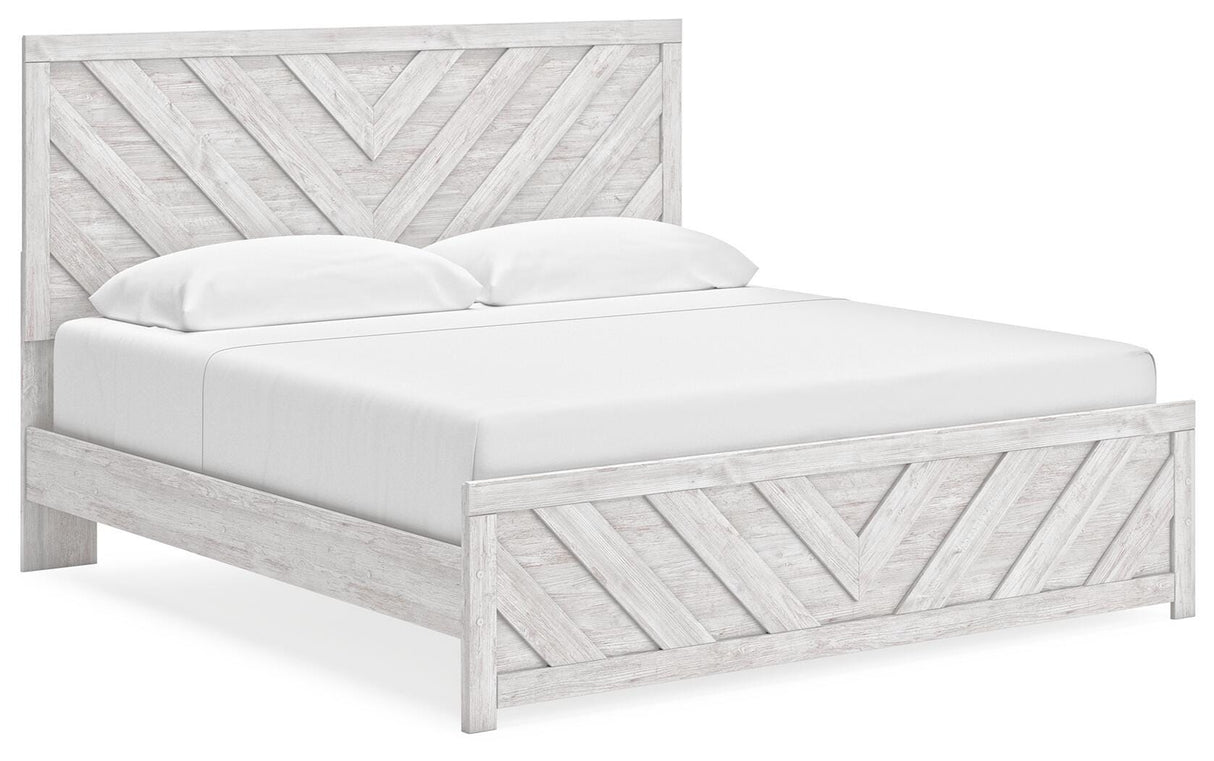 Cayboni King Panel Bed, Dresser, Mirror, Chest and Nightstand - B3788B17