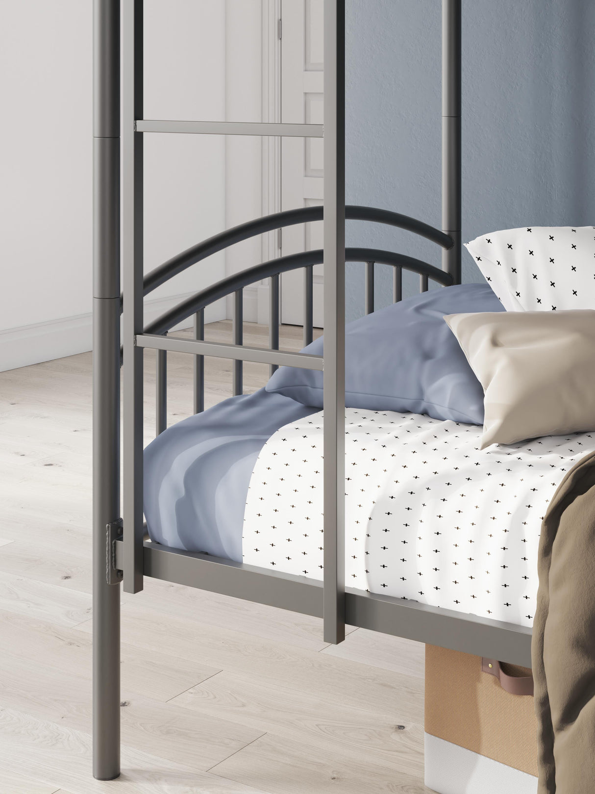 Lanceburg Twin over Twin Bunk Bed with Ladder - PCB400-59