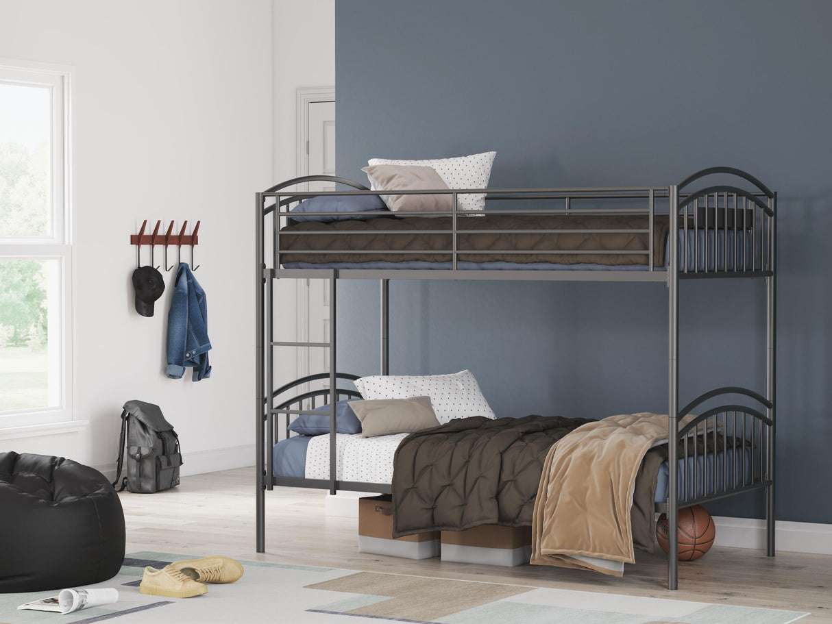 Lanceburg Twin over Twin Bunk Bed with Ladder - PCB400-59