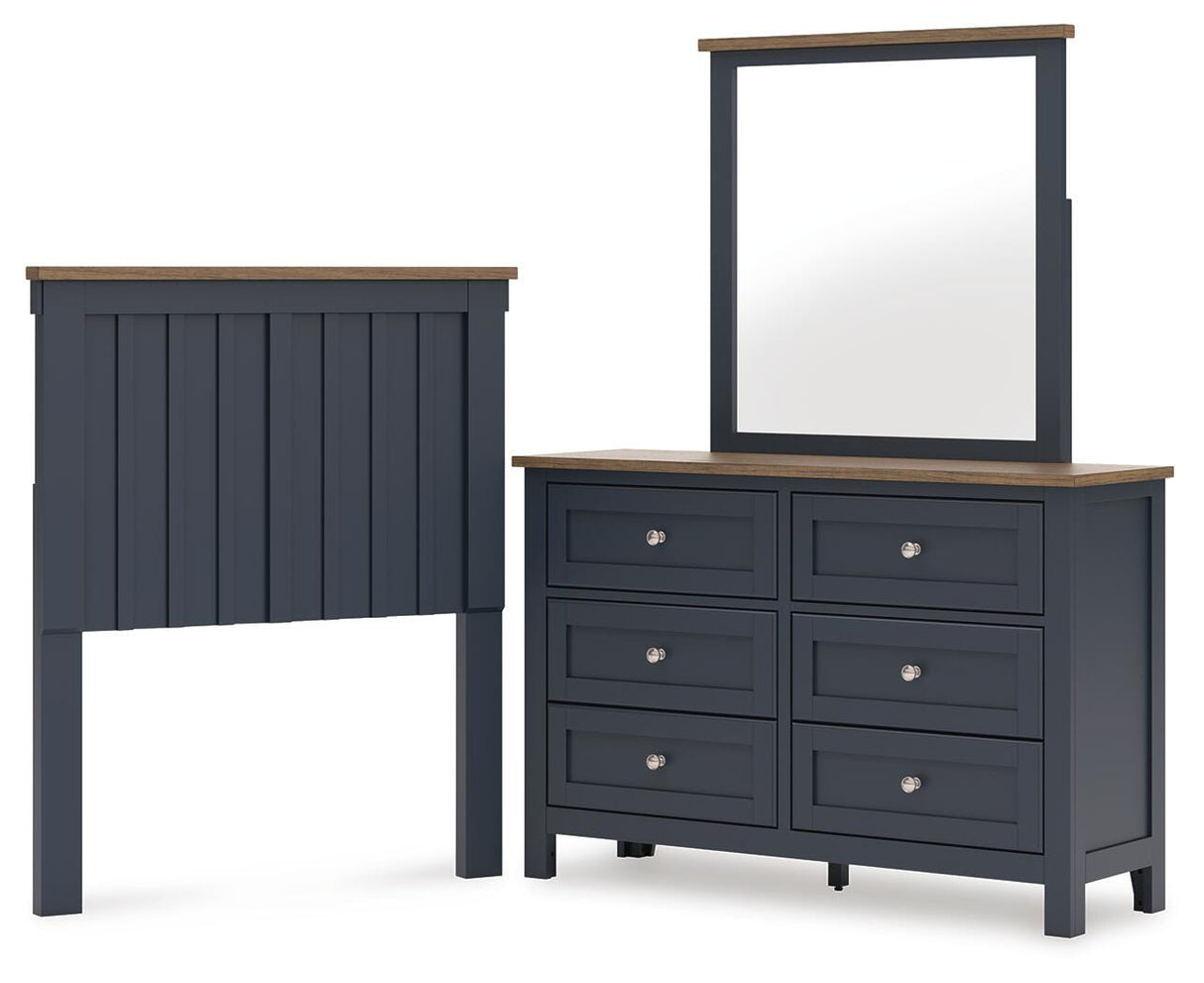 Landocken Twin Panel Headboard, Dresser and Mirror - B414B13