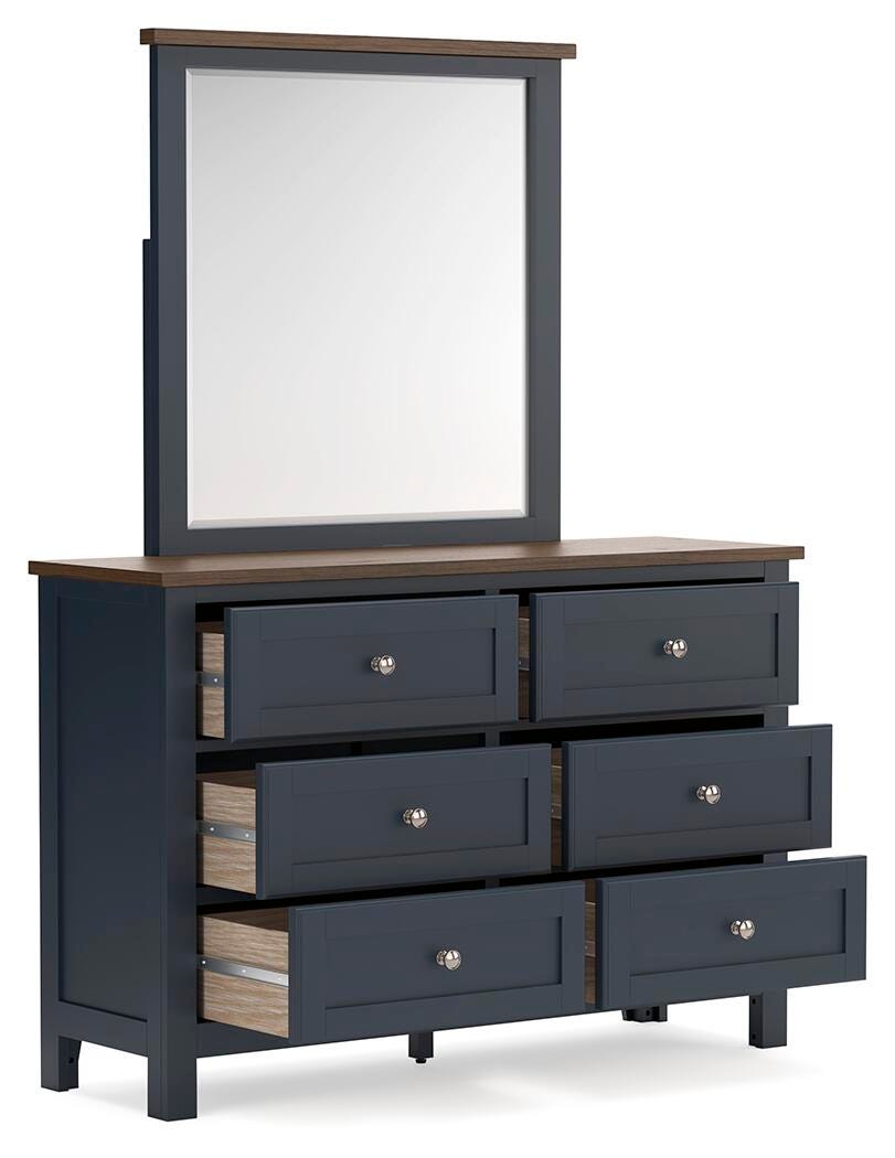 Landocken Queen Panel Bed, Dresser and Mirror - B414B11