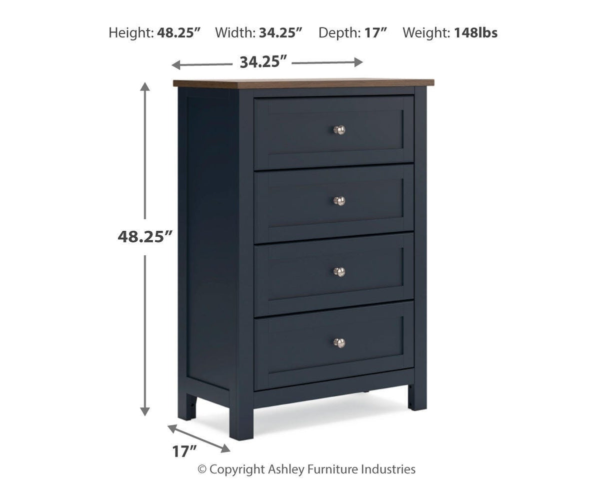 Landocken Twin Panel Bed, Chest and Nightstand - B414B19