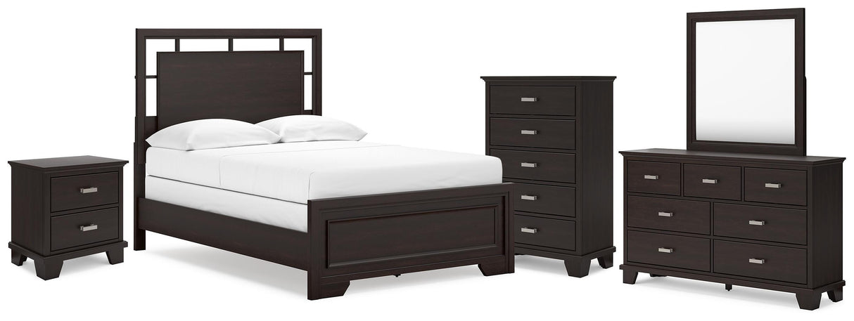 Covetown Full Panel Bed, Dresser, Mirror, Chest and Nightstand - B441B13