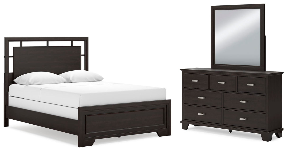 Covetown Queen Panel Bed, Dresser and Mirror - B441B7