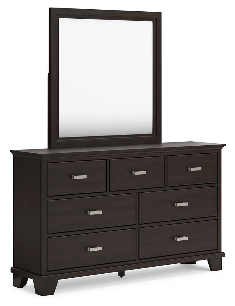 Covetown King Panel Bed, Dresser, Mirror and Nightstand - B441B15