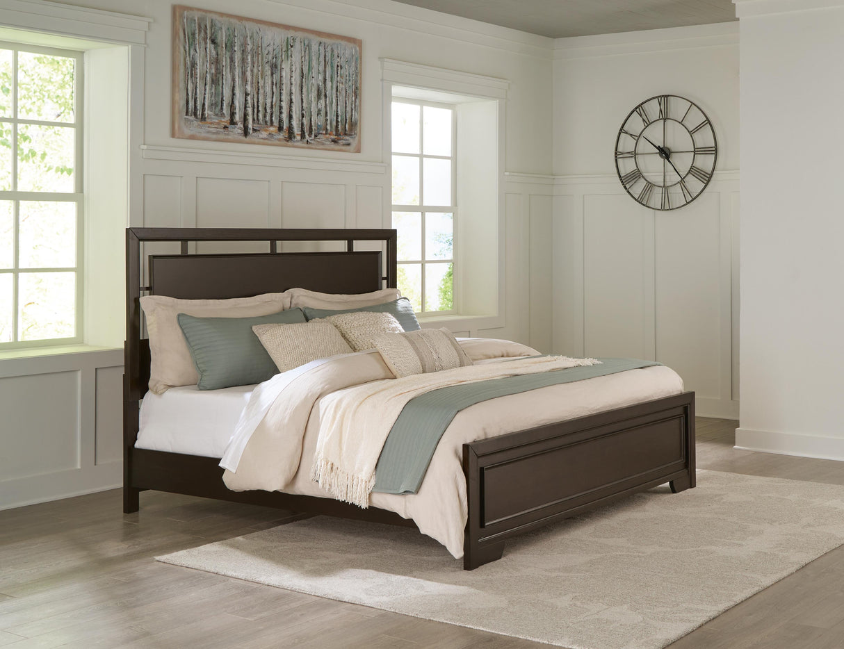 Covetown King Panel Bed, Dresser, Mirror and Nightstand - B441B15