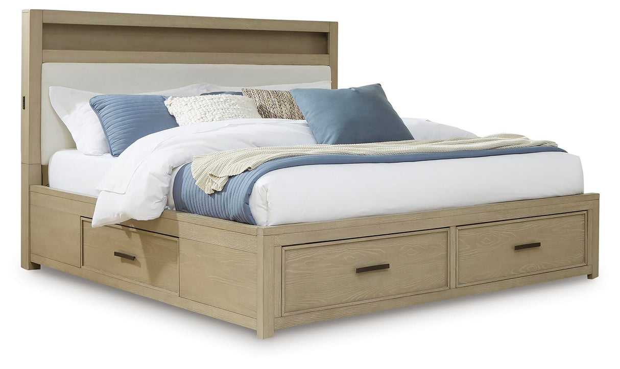 Calmoro Queen Bookcase Bed, Dresser and Mirror - B602B5