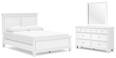 Fortman Queen Panel Bed, Dresser and Mirror - B680B3
